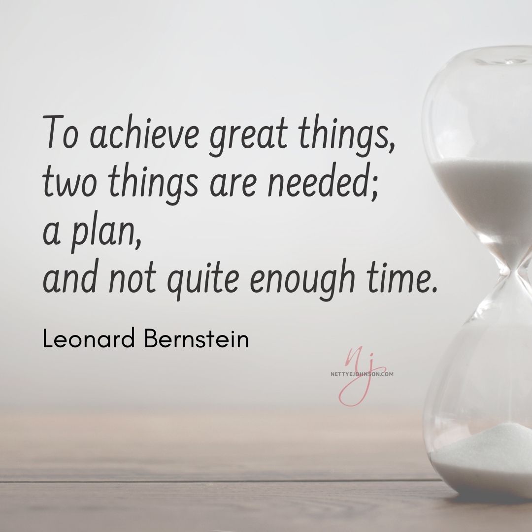 Nettye Johnson Quote Image - Plan and not enough time
