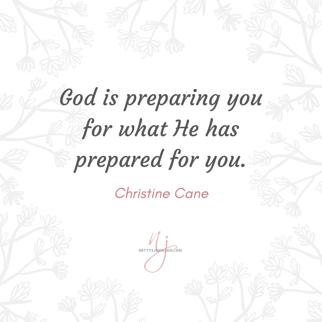 Nettye Johnson Quote Image - God is preparing Christine Caine